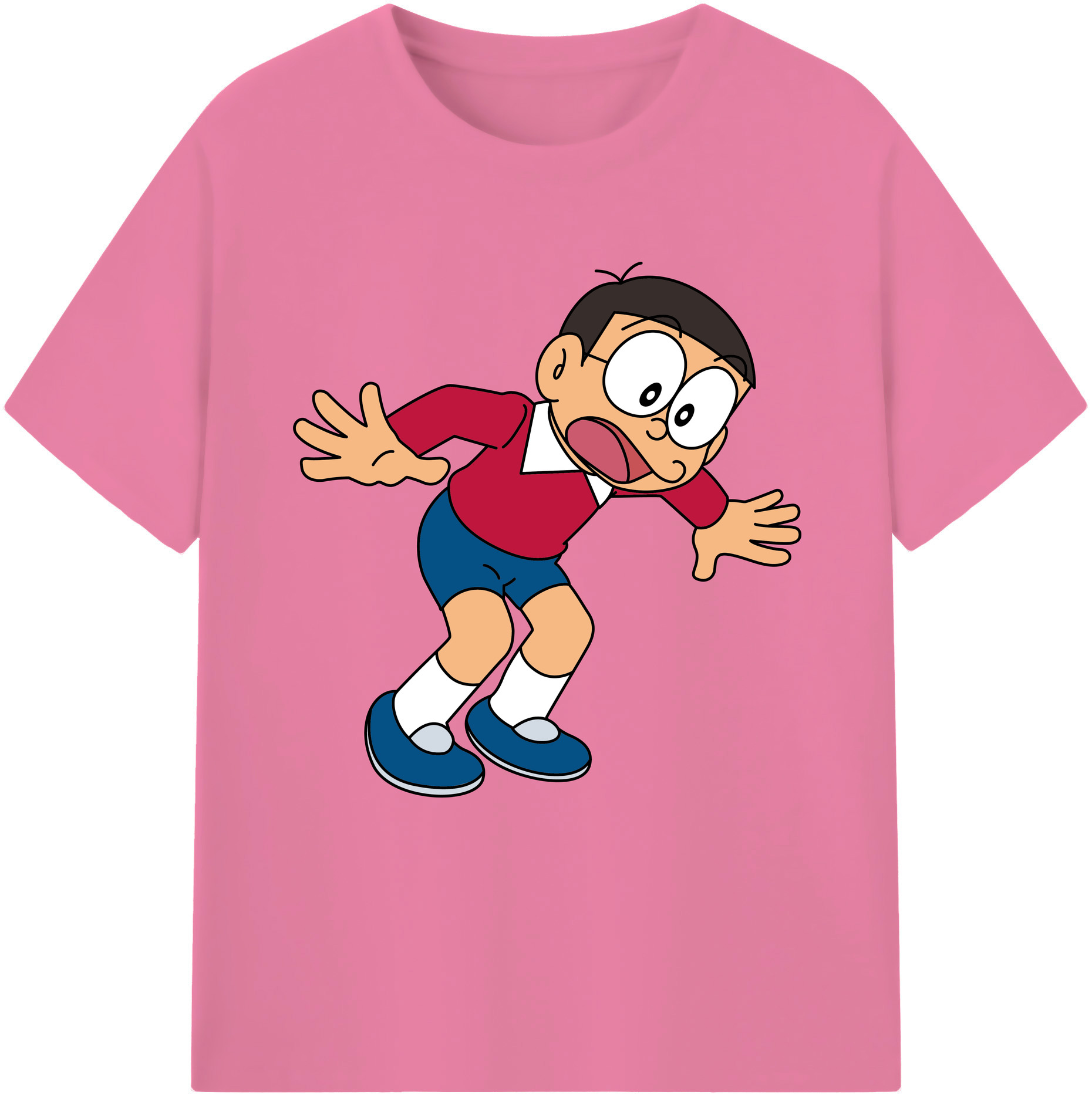 （画像用） ドラえもん 野比 のび太 Doraemon Nobita Nobi 綿100％半袖Tシャツ（フロントプリント）